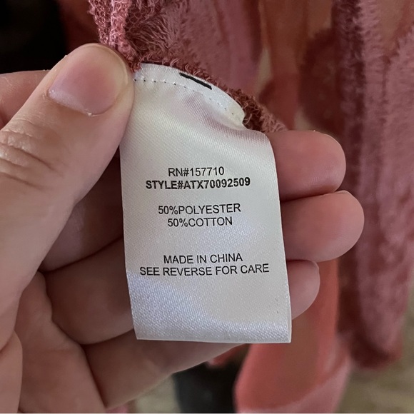 Meri Skye Womens Size 4X / 5X Ivory Pink Lace Ombre Duster Coverup Longline Boho - Picture 8 of 11